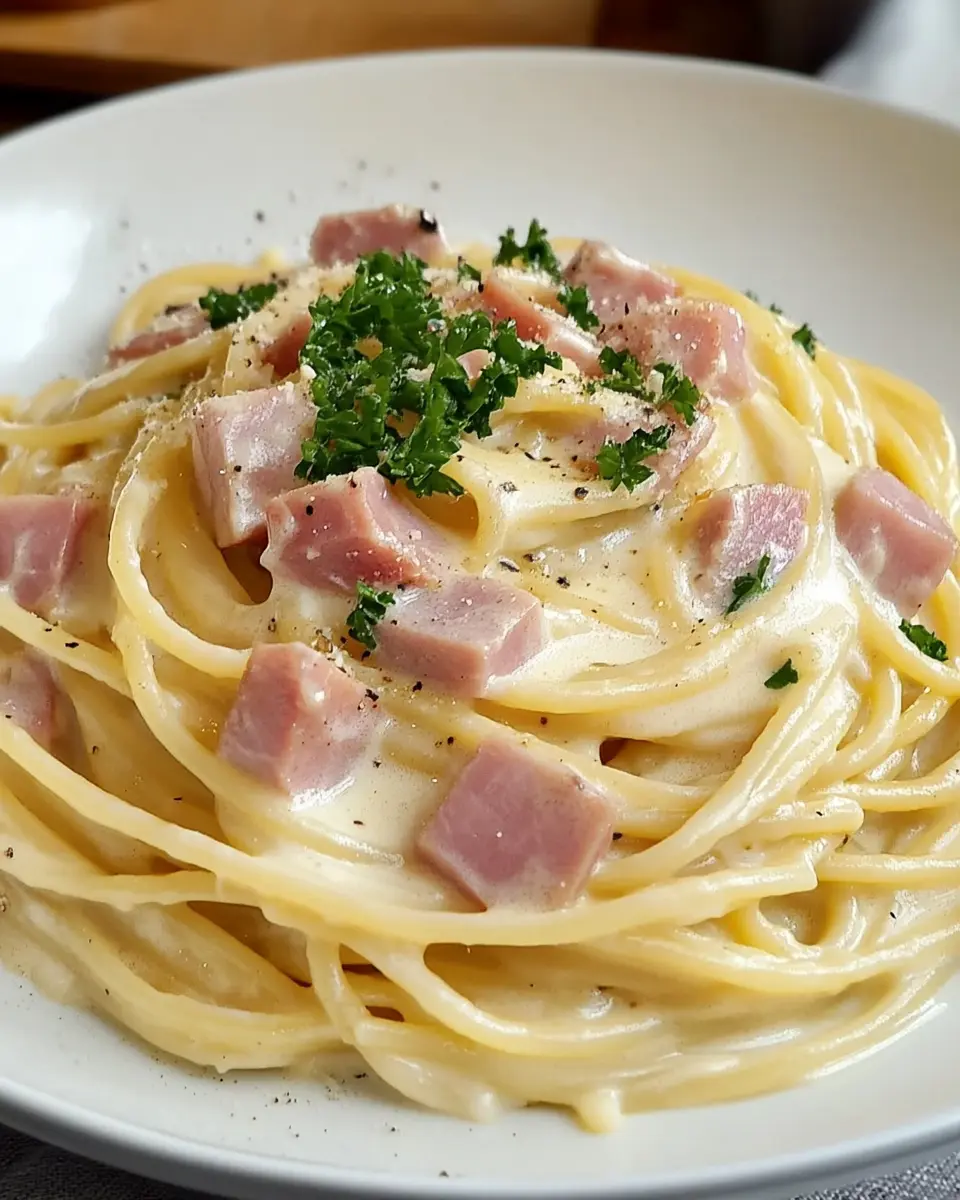 Einfache Spaghetti in Schinken-Sahne-Soße: Irresistibly Creamy!