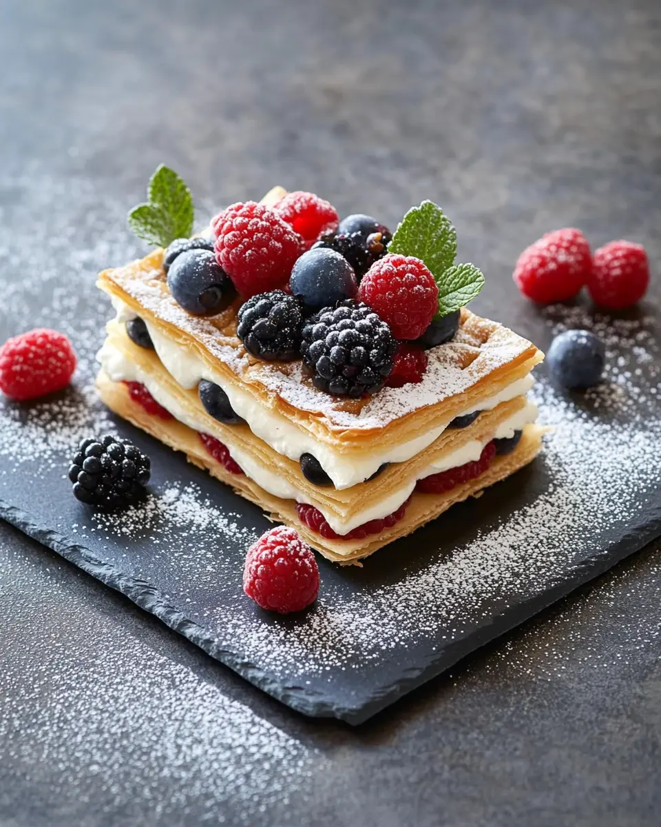 Mille-feuille mit Frischkäsecreme: Irresistibly Creamy Delight