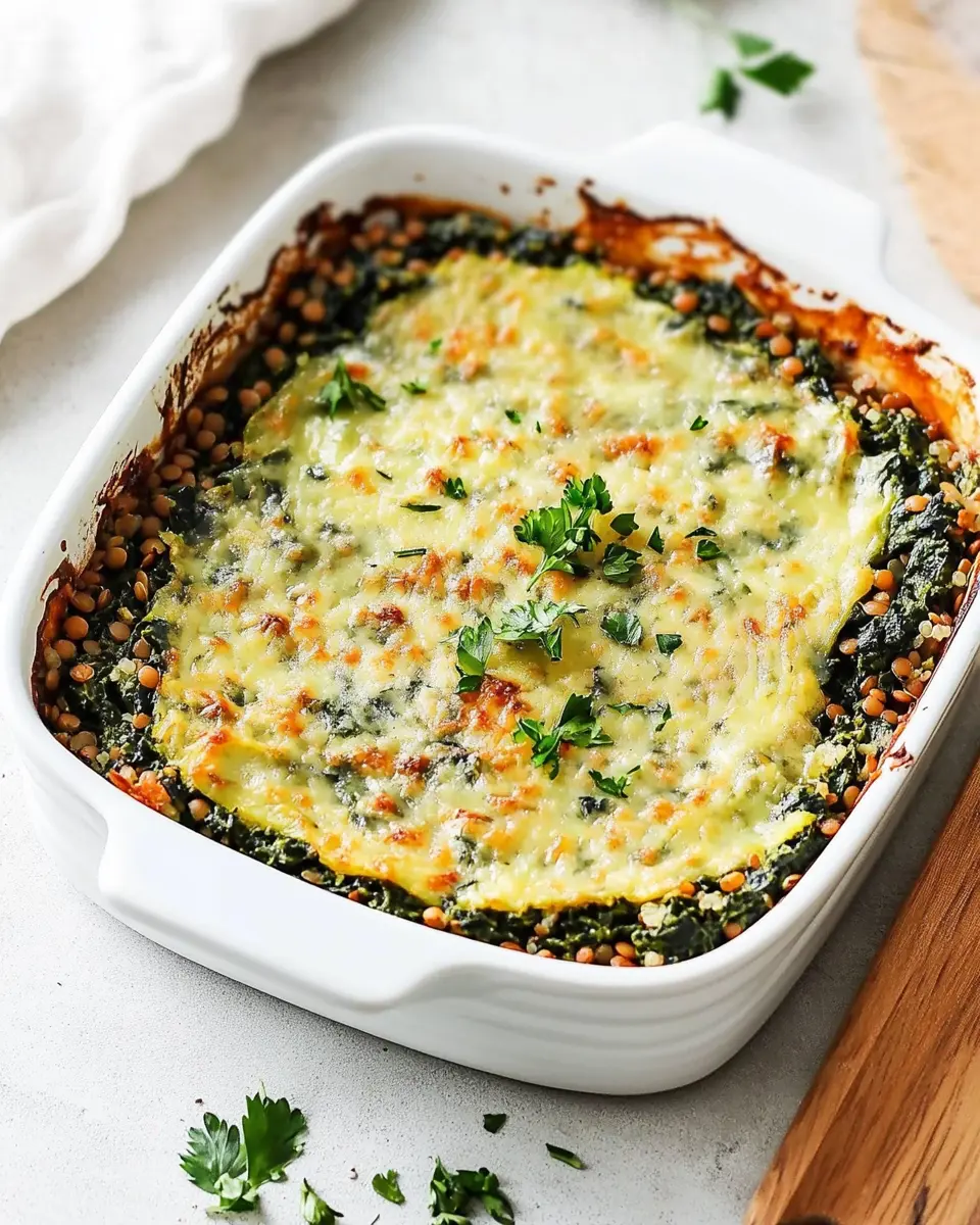 Veganer Spinat-Auflauf mit Linsen & Quinoa: Irresistibly Hearty!