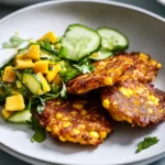 Maispuffer mit Gurken-Mango-Salat First Image First Image