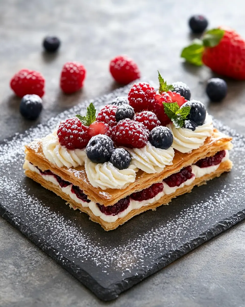 Mille-feuille mit Frischkäsecreme: Irresistibly Creamy Delight