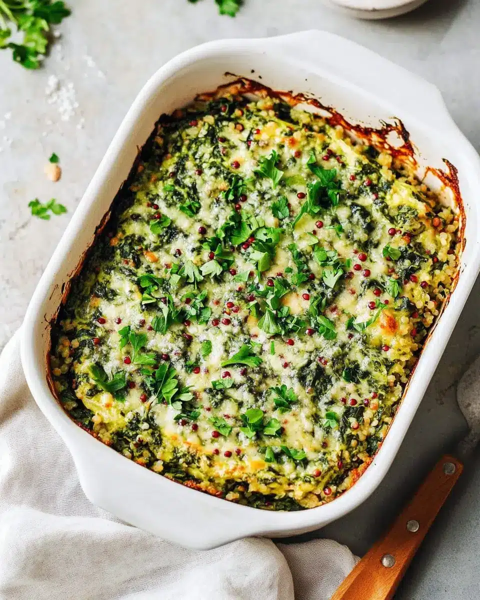 Veganer Spinat-Auflauf mit Linsen & Quinoa: Irresistibly Hearty!