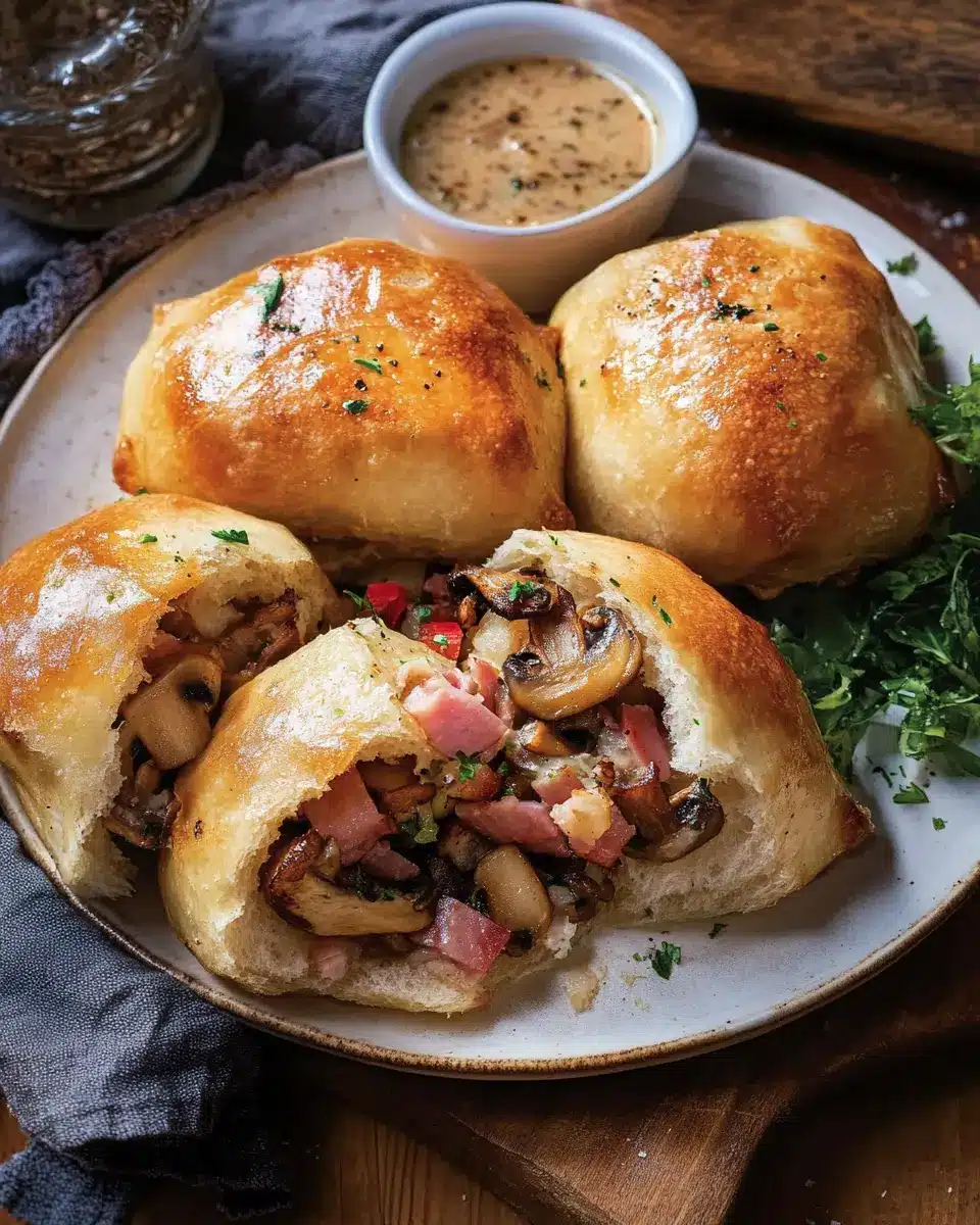 Handbrot mit Schinken und Pilze: Irresistibly Cheesy Delight!