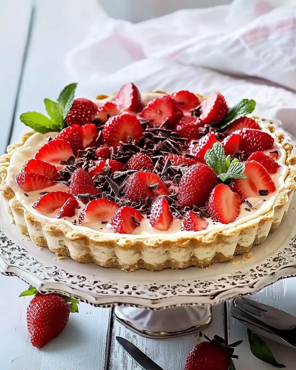Stracciatella-Torte mit Erdbeeren First Image First Image
