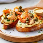 Garnelentoast mit Aioli und krossen Kapern First Image First Image