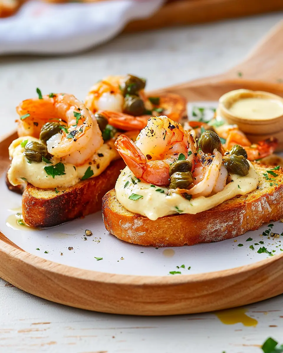 Garnelentoast mit Aioli und krossen Kapern First Image First Image