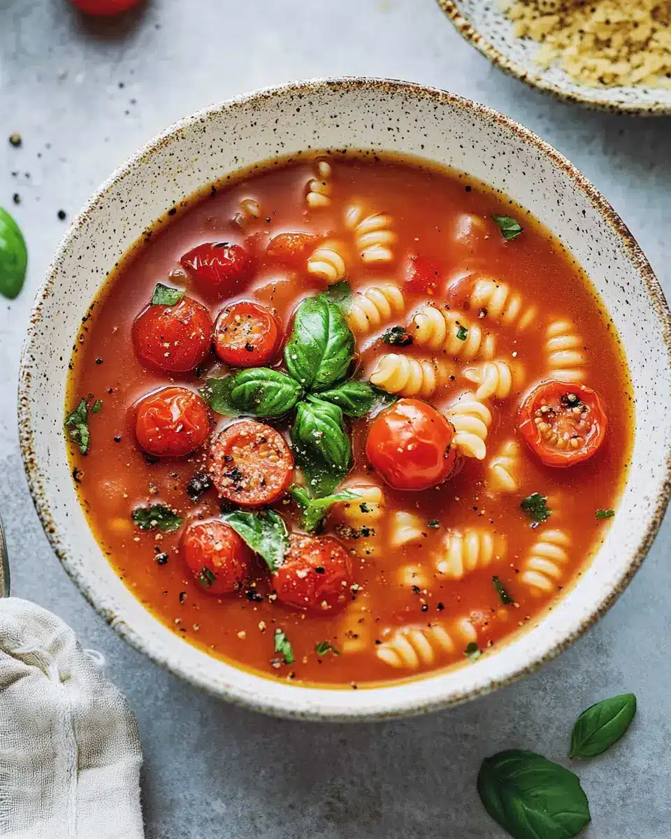 Vegane Tomatensuppe mit Nudeln: The Best Comfort Bowl Ever