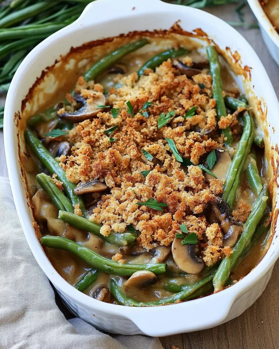Grüner Bohnenauflauf mit Champignons: Easy Vegan Comfort Food