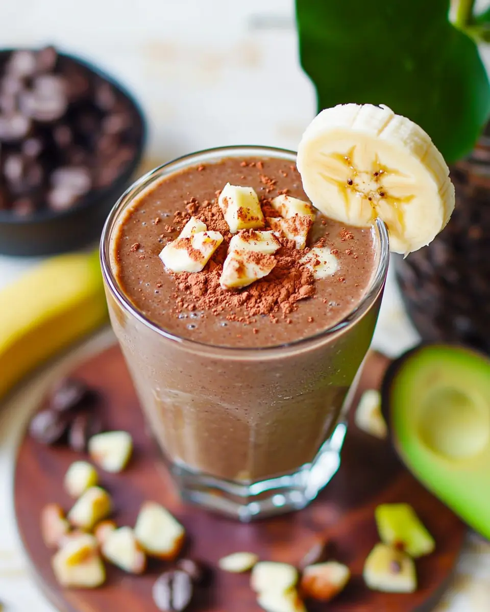 Kaffee Smoothie mit Banane und Avocado First Image First Image