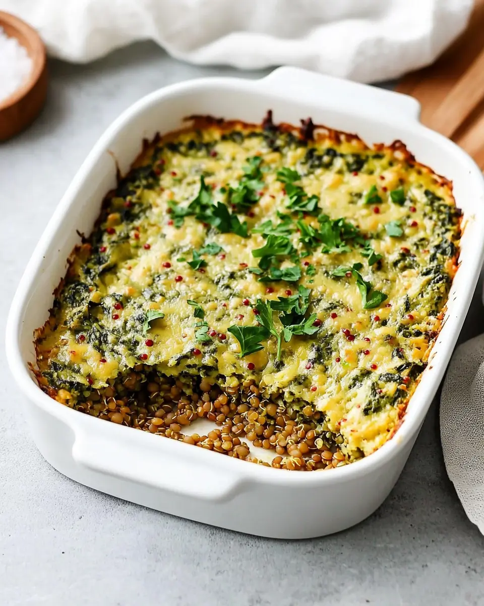 Veganer Spinat-Auflauf mit Linsen & Quinoa: Irresistibly Hearty!