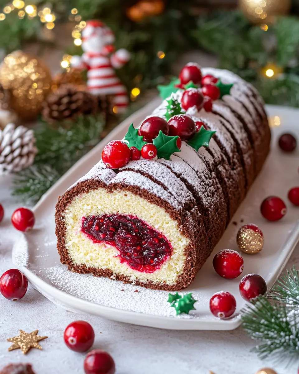 Zweifarbige Weihnachtsbiskuitrolle: Irresistibly Festive Delight