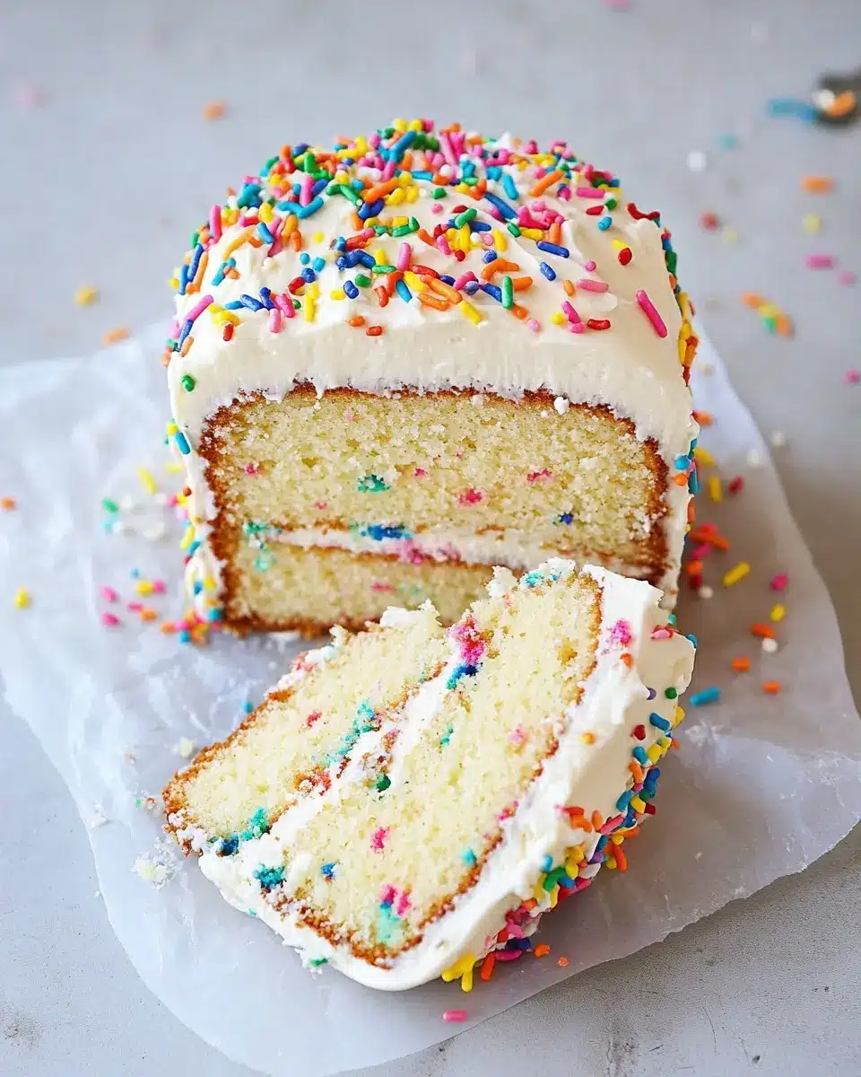 Einfacher veganer Funfetti Kuchen: Indulgent Buttercream Bliss