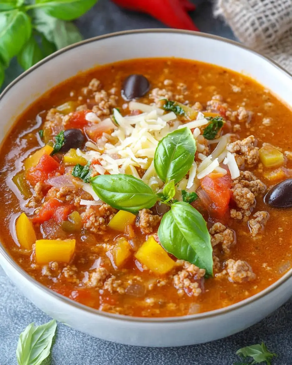 Schnelle Pizzasuppe mit Hackfleisch: Quick & Delicious Comfort!