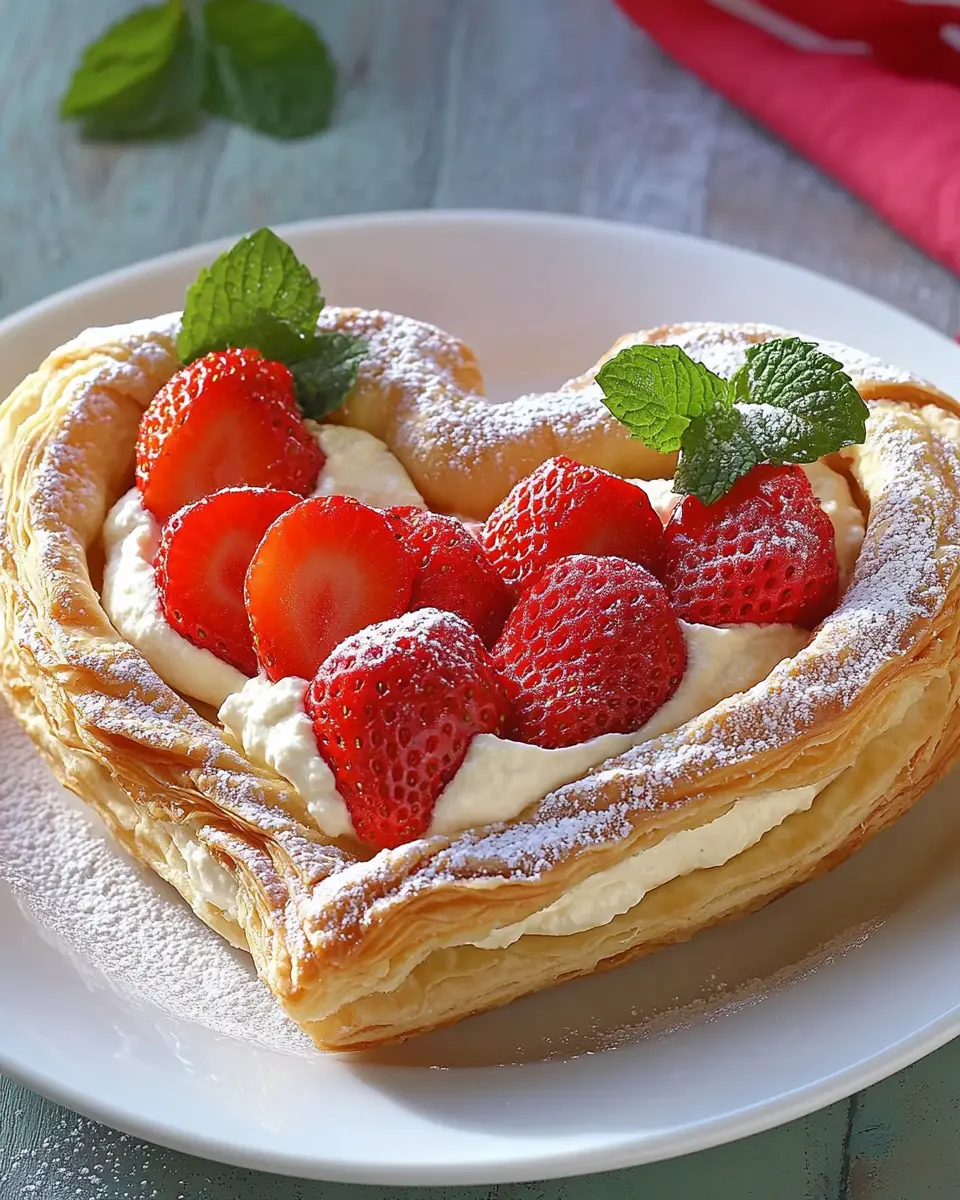 Blätterteig-Herz mit Mascarpone und Erdbeeren: Irresistibly Sweet!