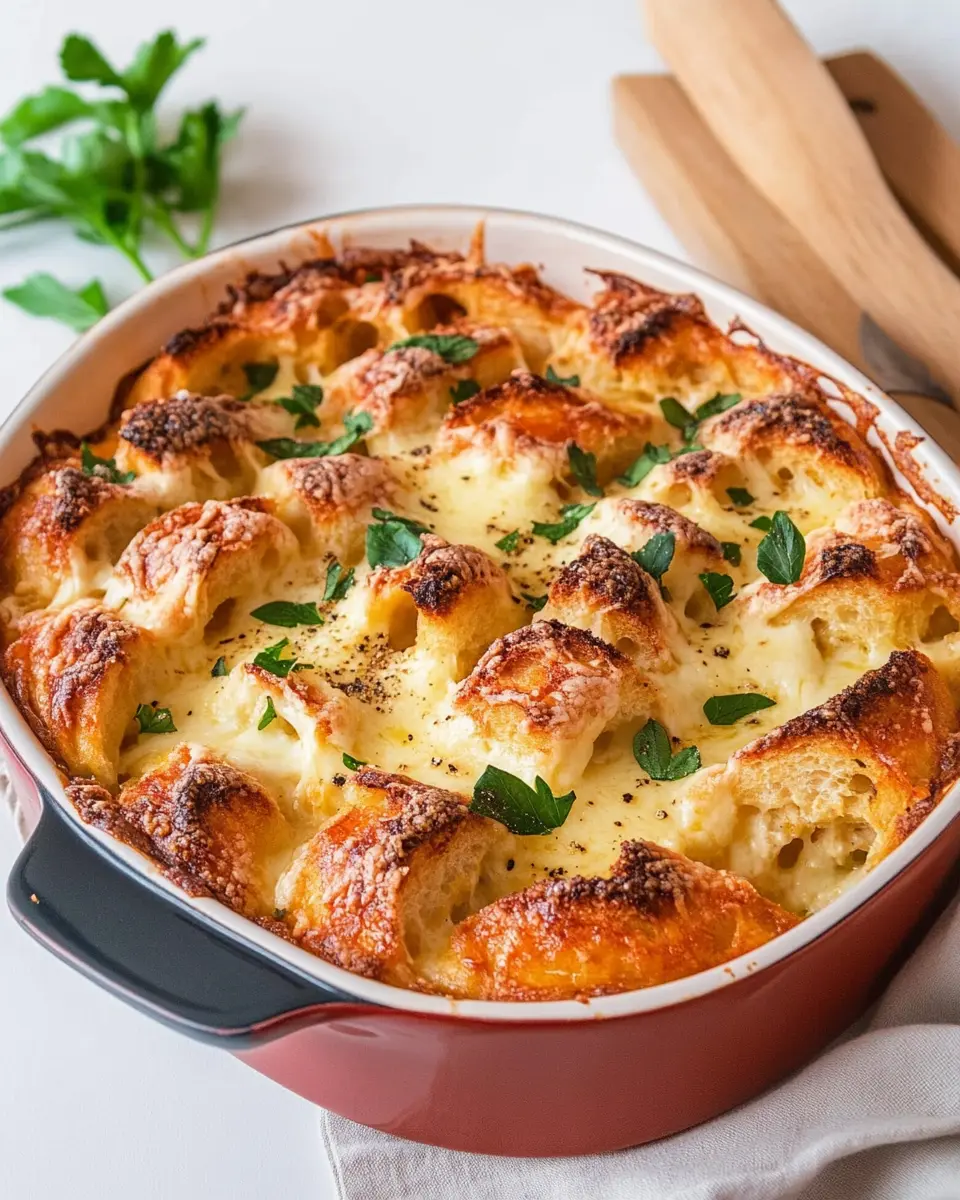 Brotauflauf mit Käse