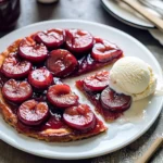 Vegane Tarte Tatin mit Pflaumen und Vanilleeis First Image First Image