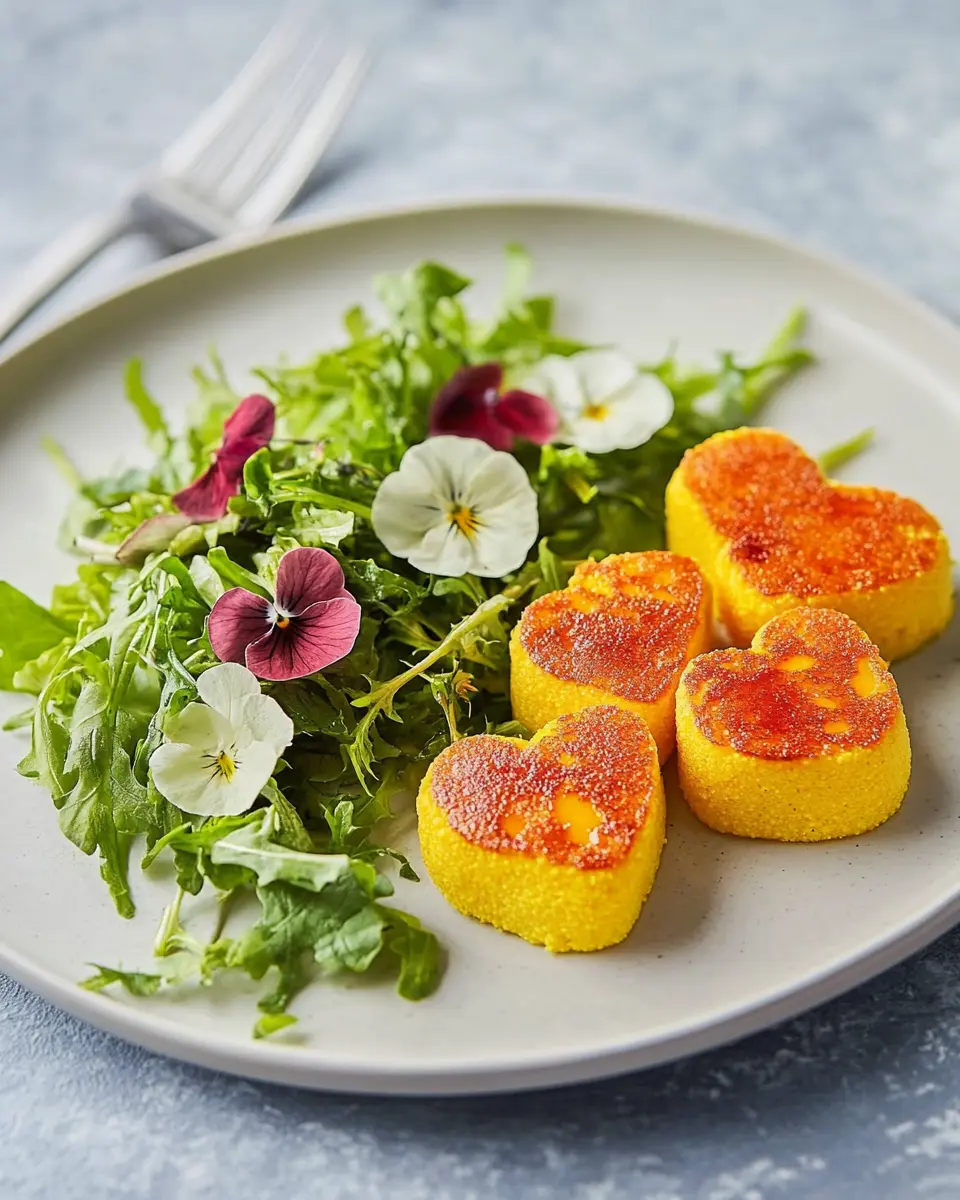 Polenta-Herzen mit Frisée-Salat First Image First Image