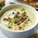 Käse-Lauch-Suppe mit Hackfleisch First Image First Image