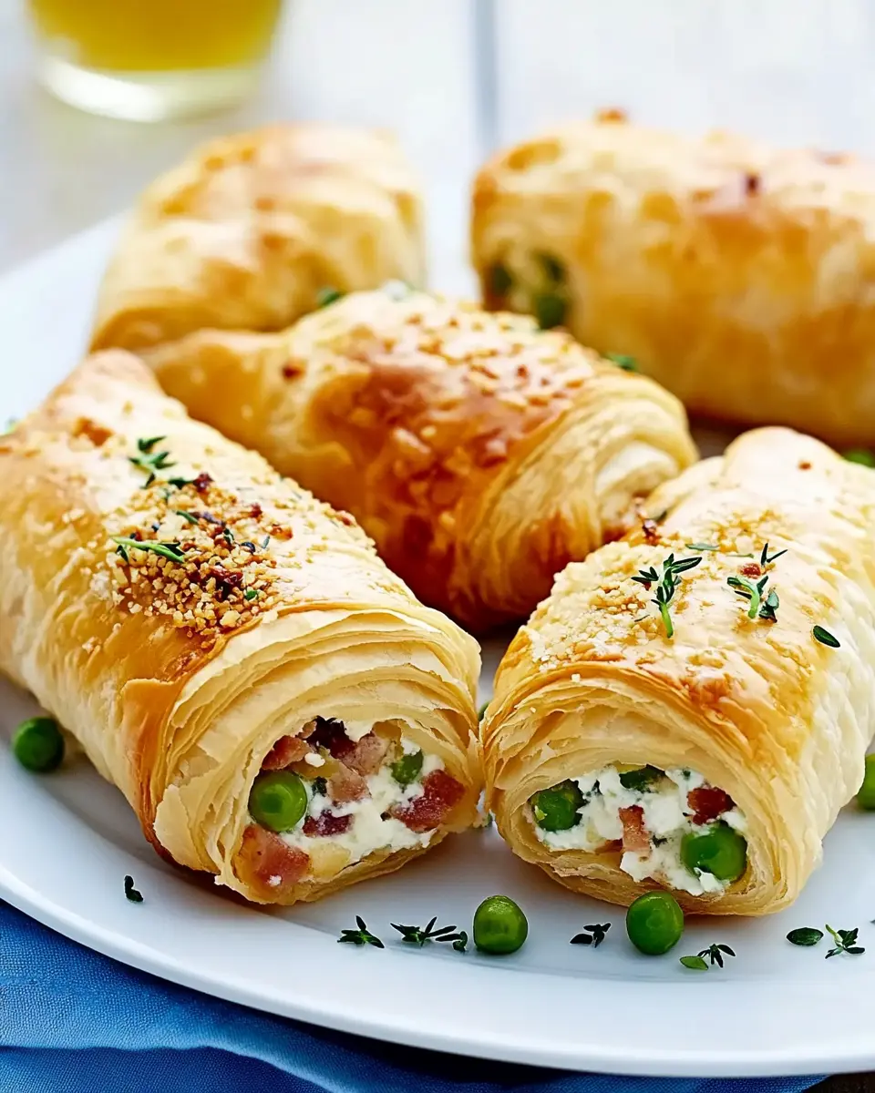 Blätterteigrollen mit Ricotta, Speck und Erbsen: Irresistibly Savory Bites