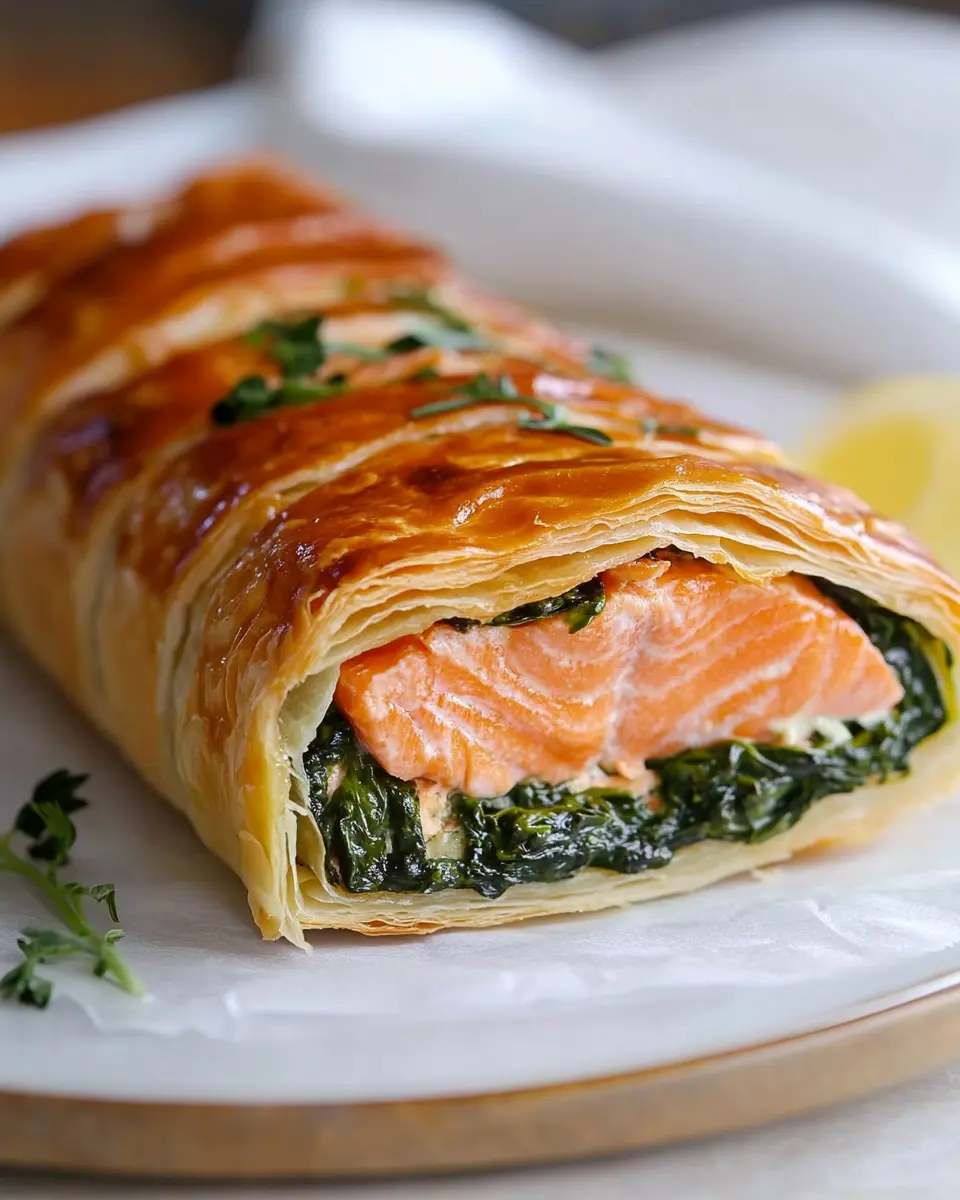 Lachs im Blätterteig: Irresistibly Gooey Spinach Roll Delight