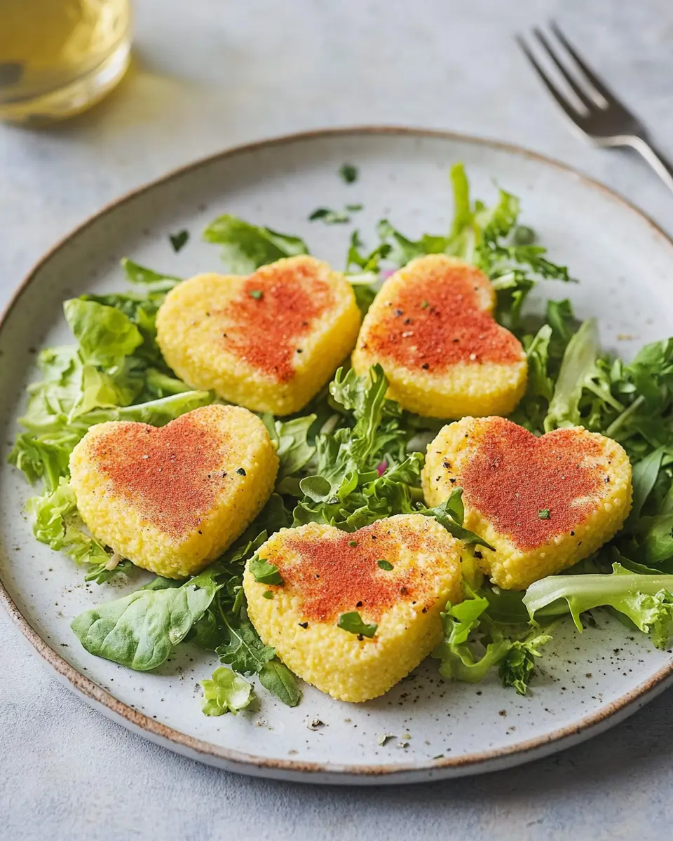 Polenta-Herzen mit Frisée-Salat First Image First Image