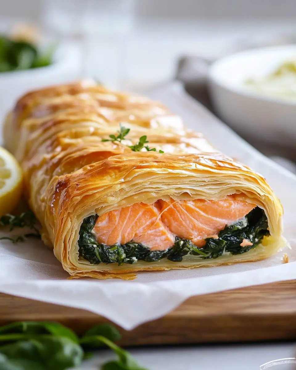 Lachs im Blätterteig: Irresistibly Gooey Spinach Roll Delight