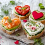 Dreierlei Sandwiches-Herzen zum Valentinstag First Image First Image