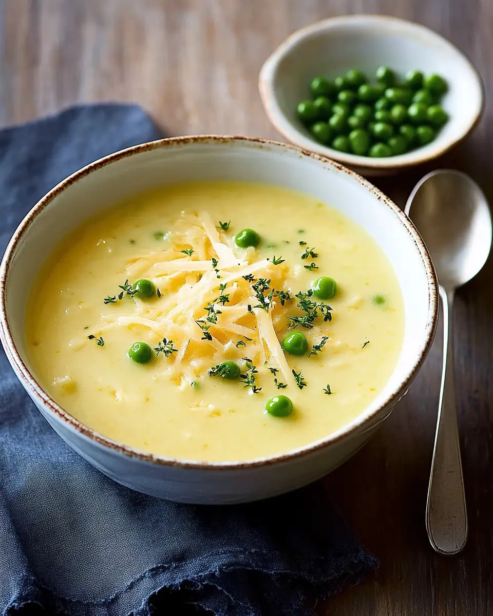 Käsesuppe mit Erbsen: Indulgent Comfort in Every Spoonful