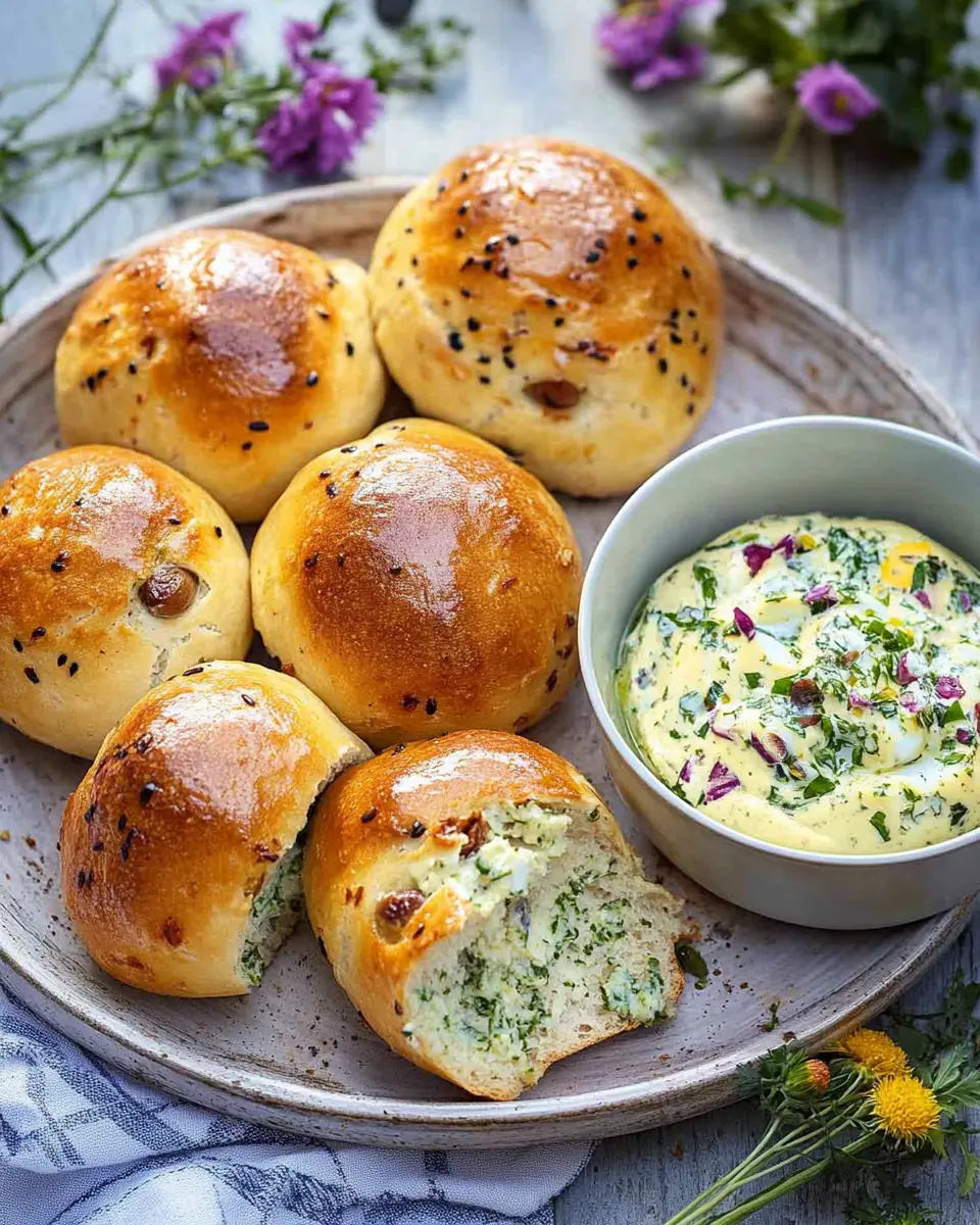 Oliven-Brötchen mit Kräuter-Ei-Dip: Irresistibly Delicious!