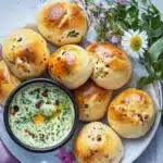 Oliven-Brötchen mit Kräuter-Ei-Dip First Image First Image