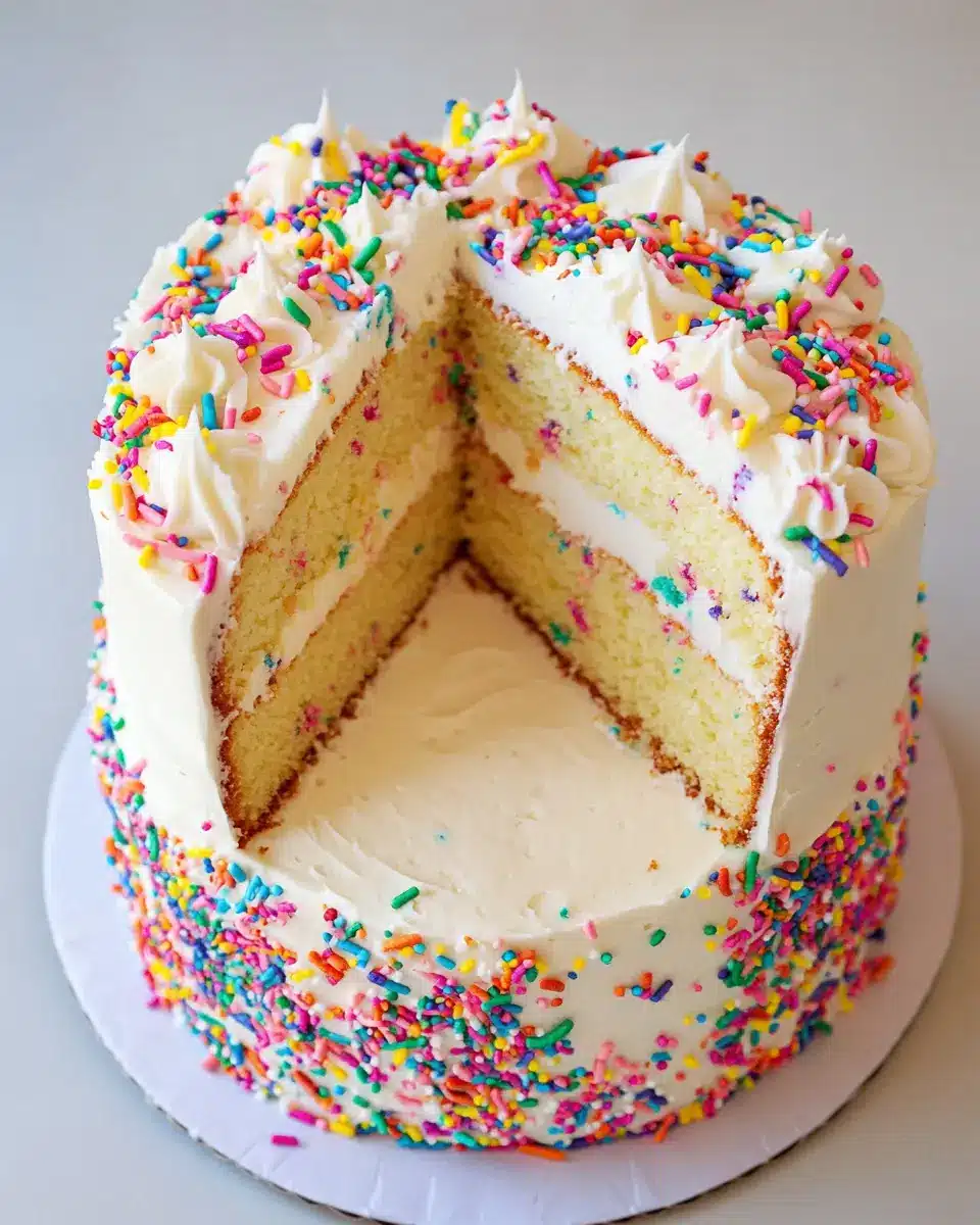 Einfacher veganer Funfetti Kuchen: Indulgent Buttercream Bliss