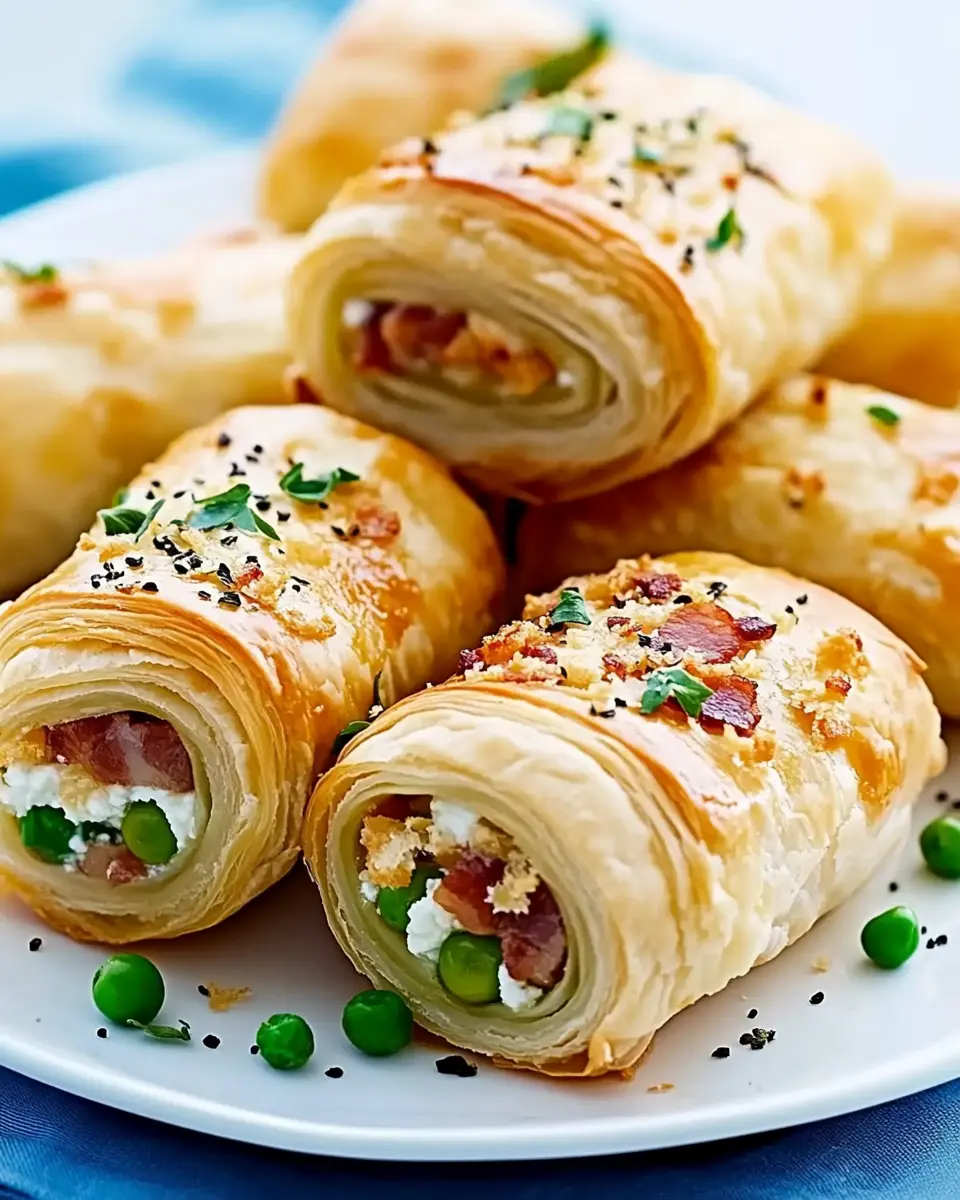 Blätterteigrollen mit Ricotta, Speck und Erbsen: Irresistibly Savory Bites