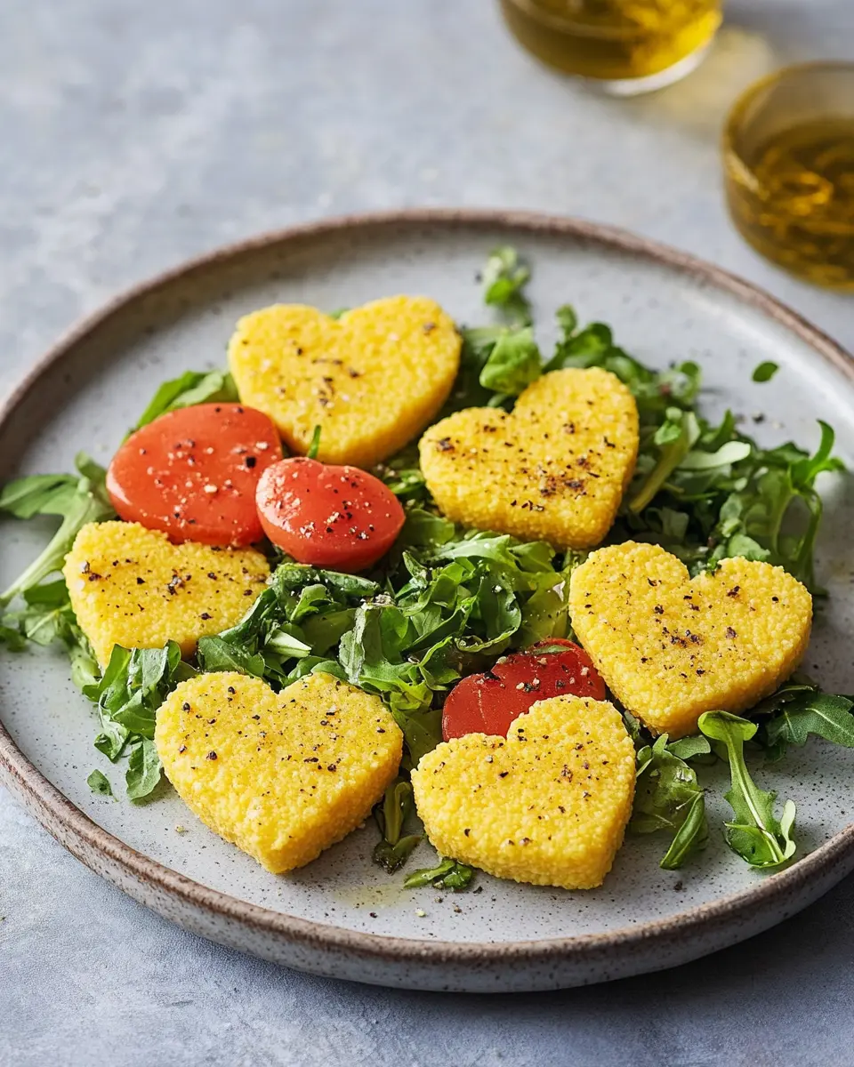 Polenta-Herzen mit Frisée-Salat: Irresistibly Crispy Goodness