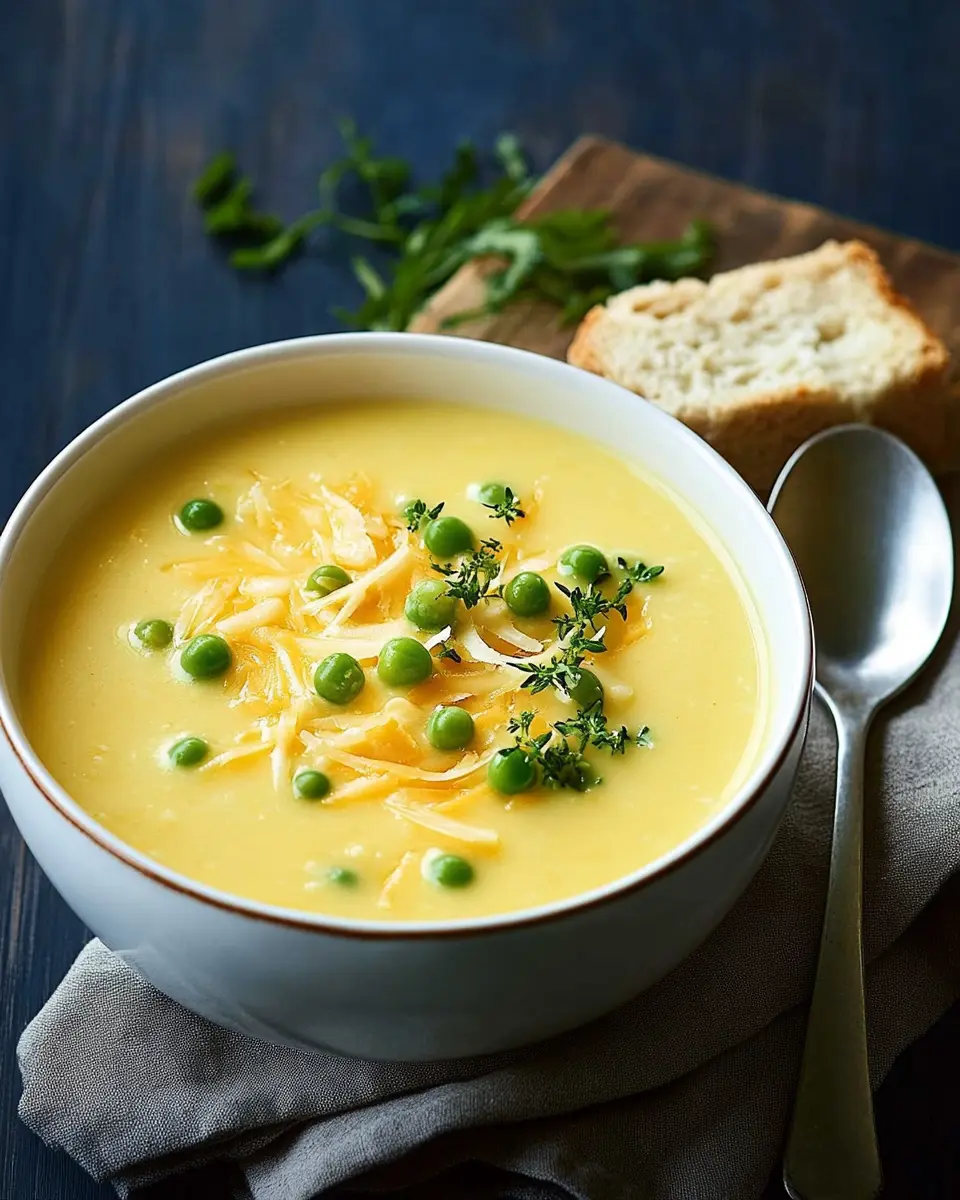 Käsesuppe mit Erbsen: Indulgent Comfort in Every Spoonful
