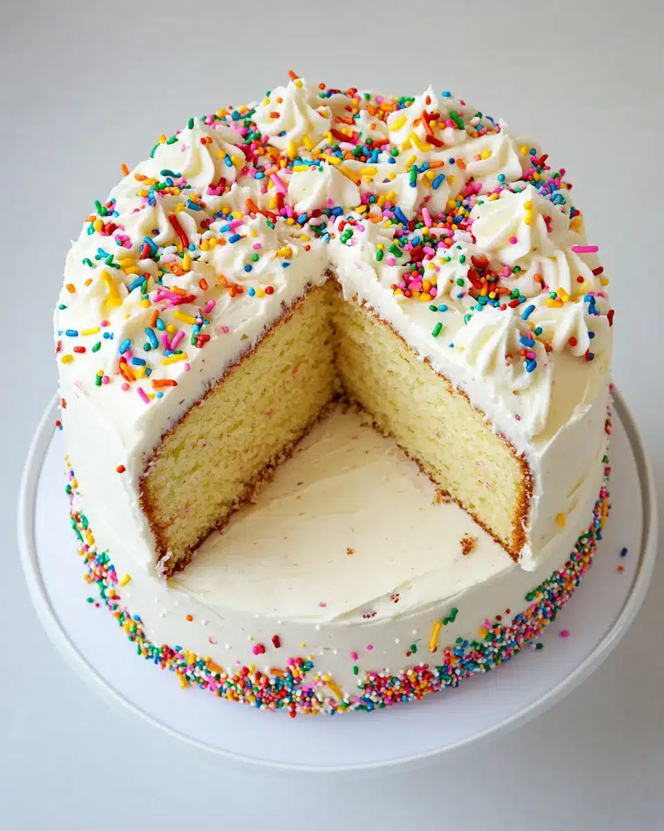 Einfacher veganer Funfetti Kuchen: Indulgent Buttercream Bliss