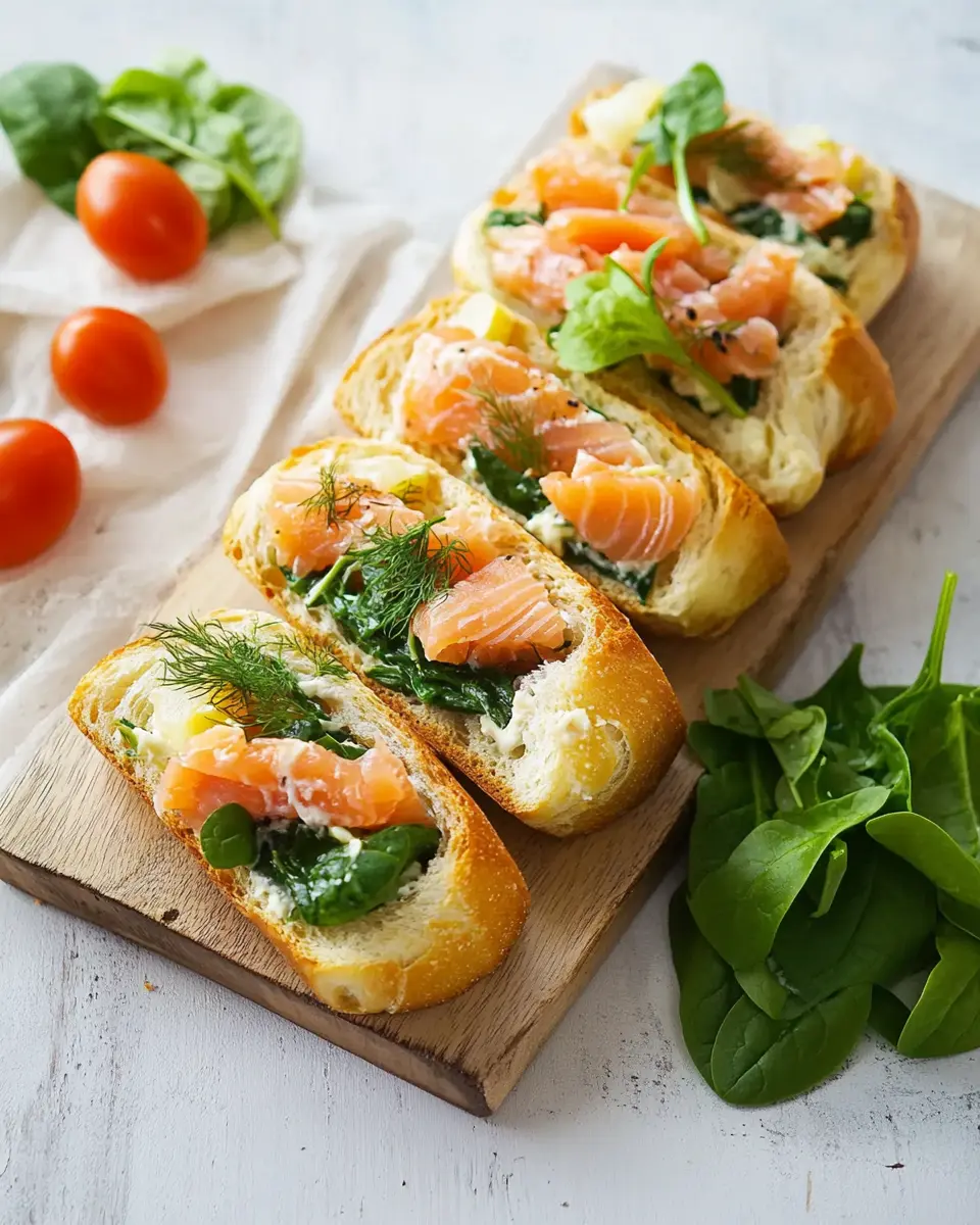 Baguette-Traum mit Lachs und Babyspinat: Irresistibly Fresh Delight