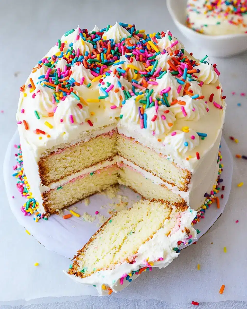 Einfacher Veganer Funfetti Kuchen mit Veganer Buttercreme First Image First Image