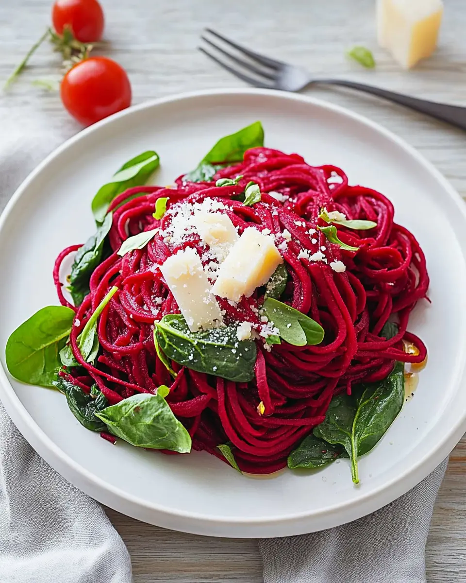 Rote-Bete-Nudeln mit Spinat: Beloved Valentine's Day Delight