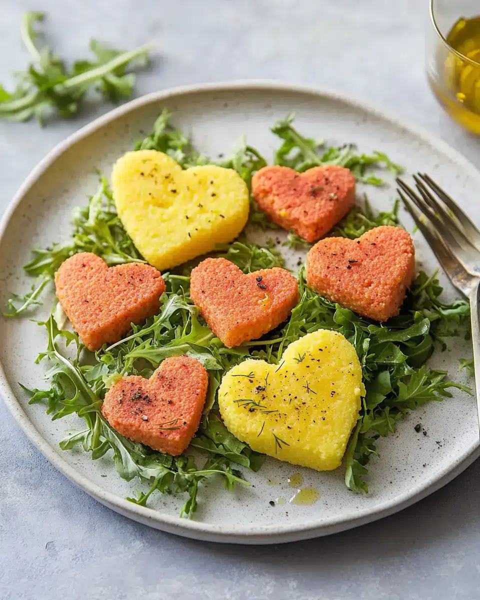 Polenta-Herzen mit Frisée-Salat: Irresistibly Crispy Goodness