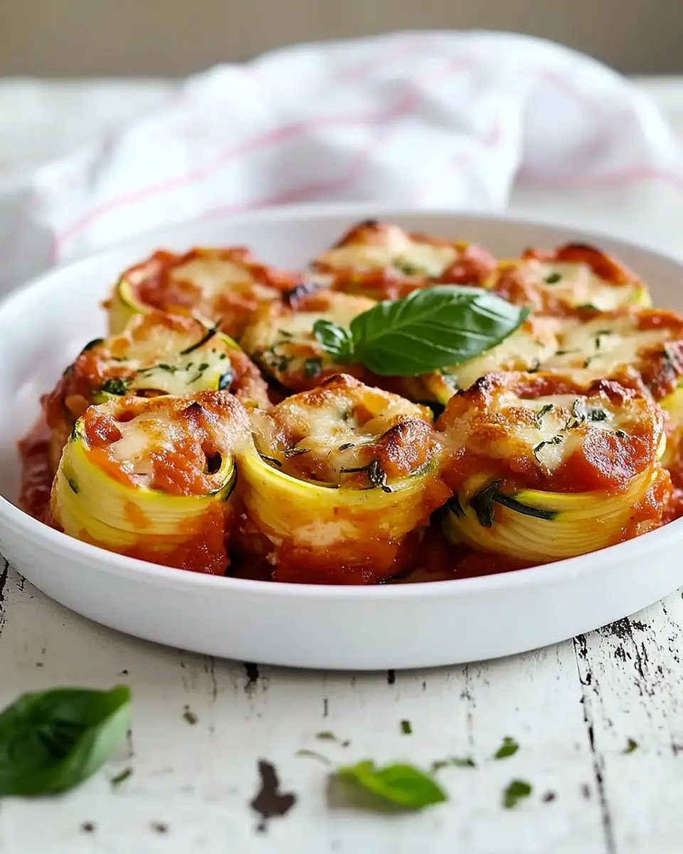Zucchini-Nudel-Rolls in Tomatensoße: Flavorful and Easy Delight!