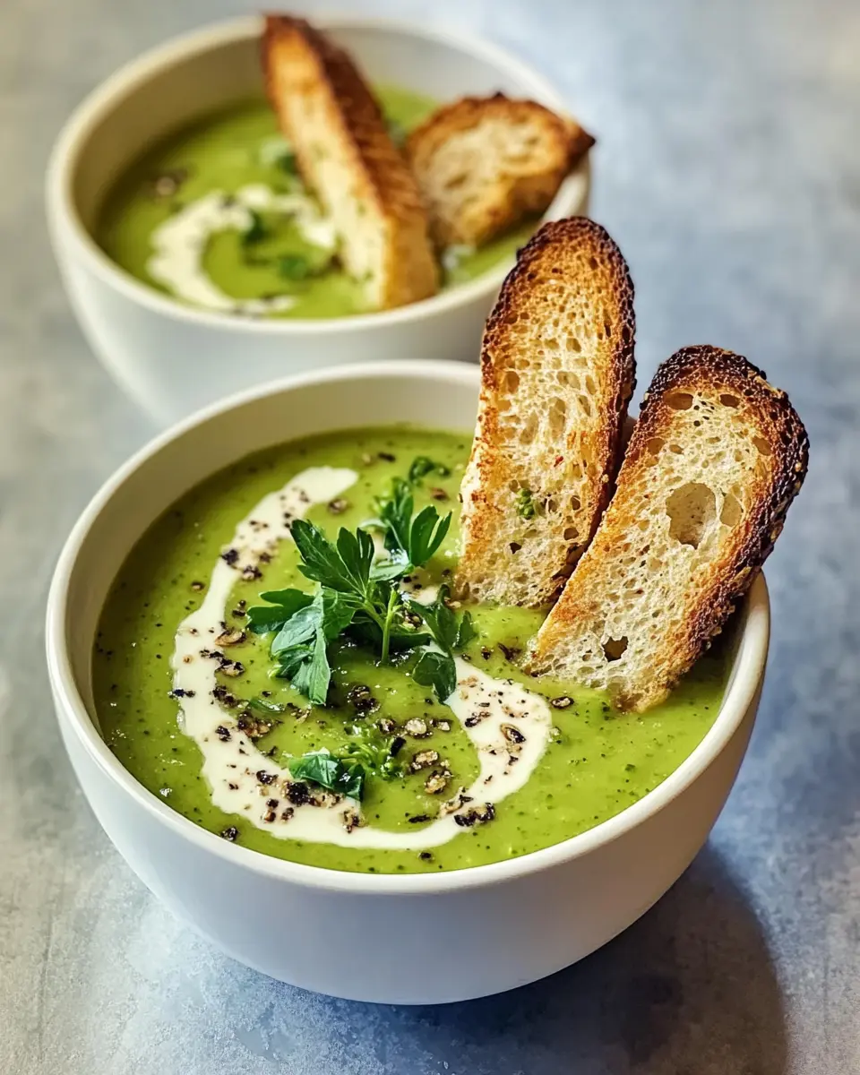 Brokkolisuppe aus dem Airfryer: Creamy Goodness with Cheese Crostini