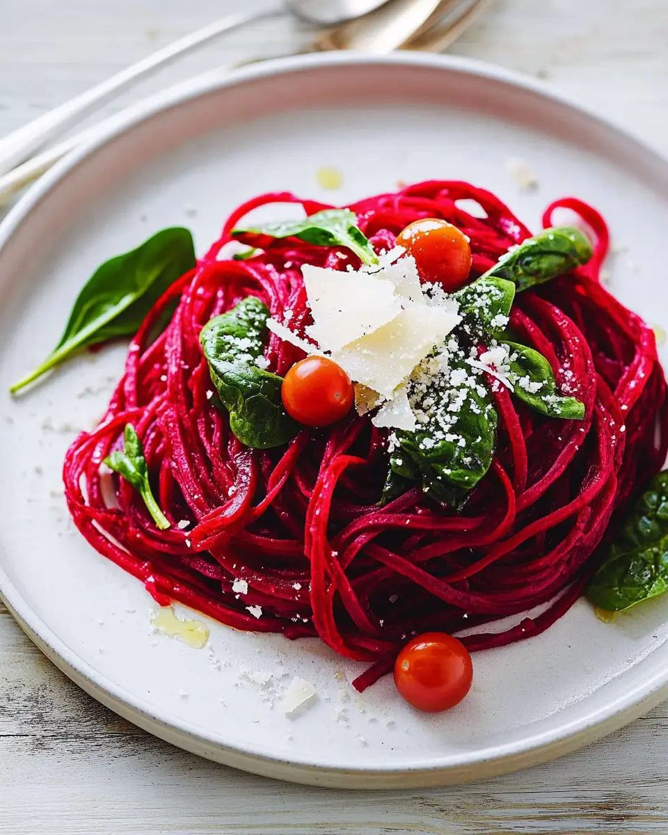 Rote-Bete-Nudeln mit Spinat: Beloved Valentine's Day Delight