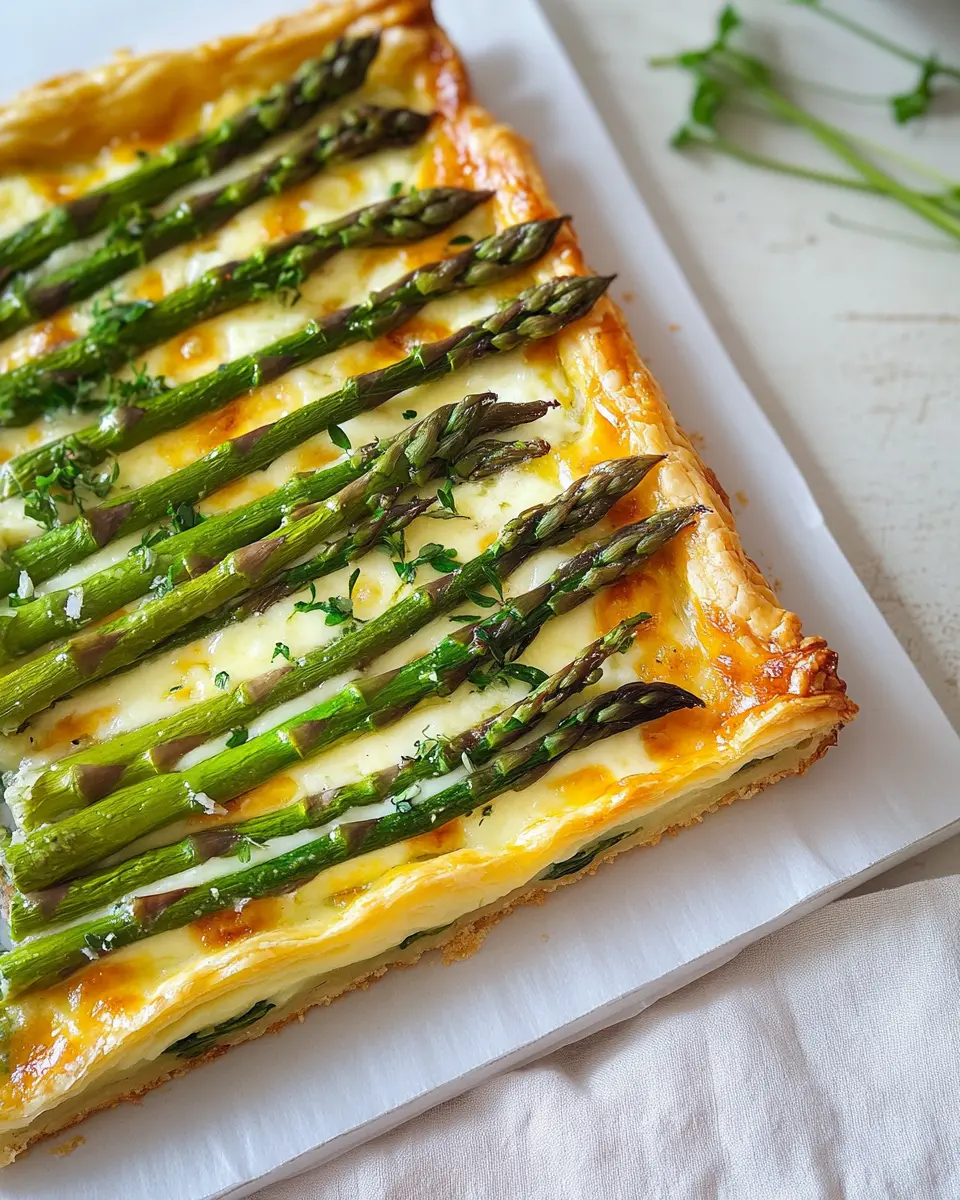Einfache Blätterteig Tarte: Irresistibly Creamy with Green Asparagus