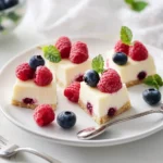 Cheesecake-Häppchen mit Himbeeren und Heidelbeeren First Image First Image