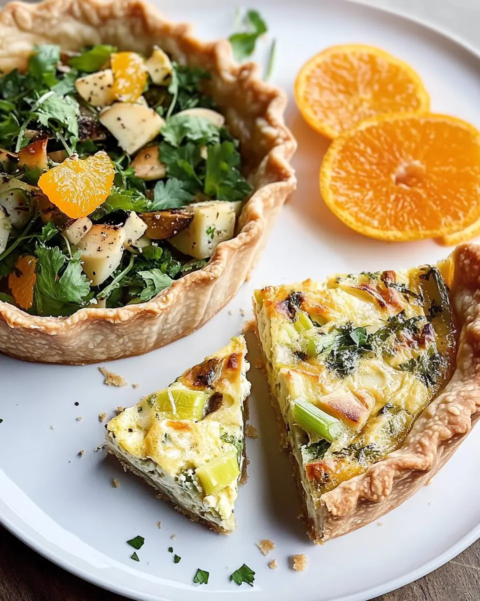 Sellerie-Quiche mit Clementinensalat First Image First Image