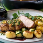 Schweinefilet im Kräutermantel mit Pfanne aus Gnocchi und Zucchini First Image First Image