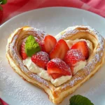 Blätterteig-Herz mit Mascarpone und Erdbeeren First Image First Image
