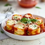 Zucchini-Nudel-Rolls in Tomatensoße First Image First Image