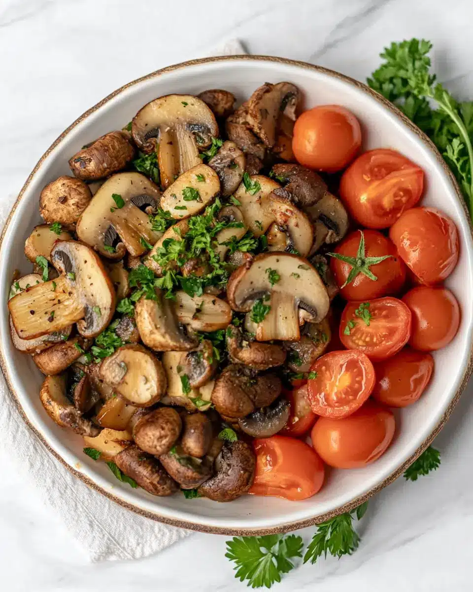 Italienischer Pilzteller mit Tomaten: Comfort Food Bliss