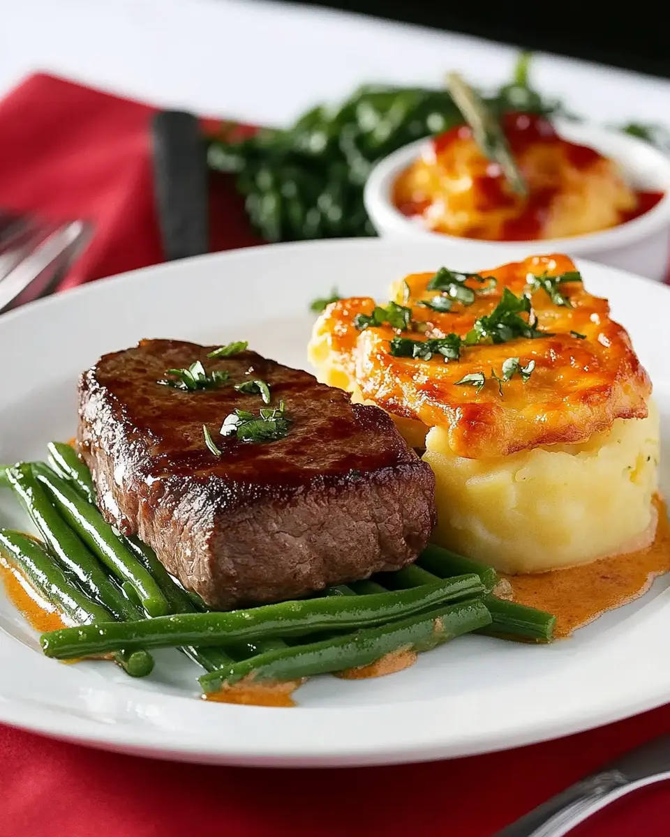 Rinderfilet mit Bohnen und Kartoffelgratin: Indulgent Comfort Meal